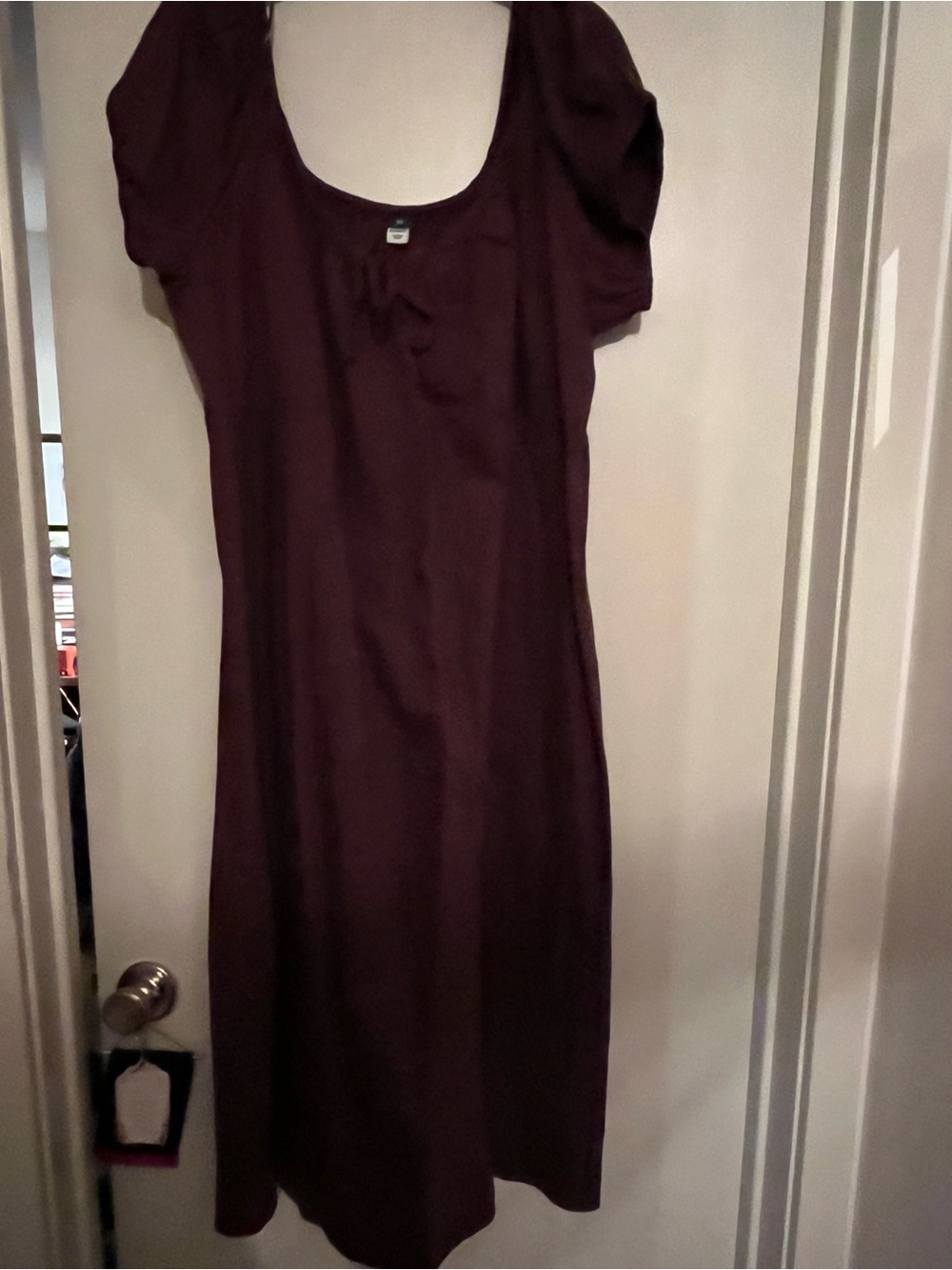 Women's Scoop Neck Peppercorn Brown Midi Dress, 2x